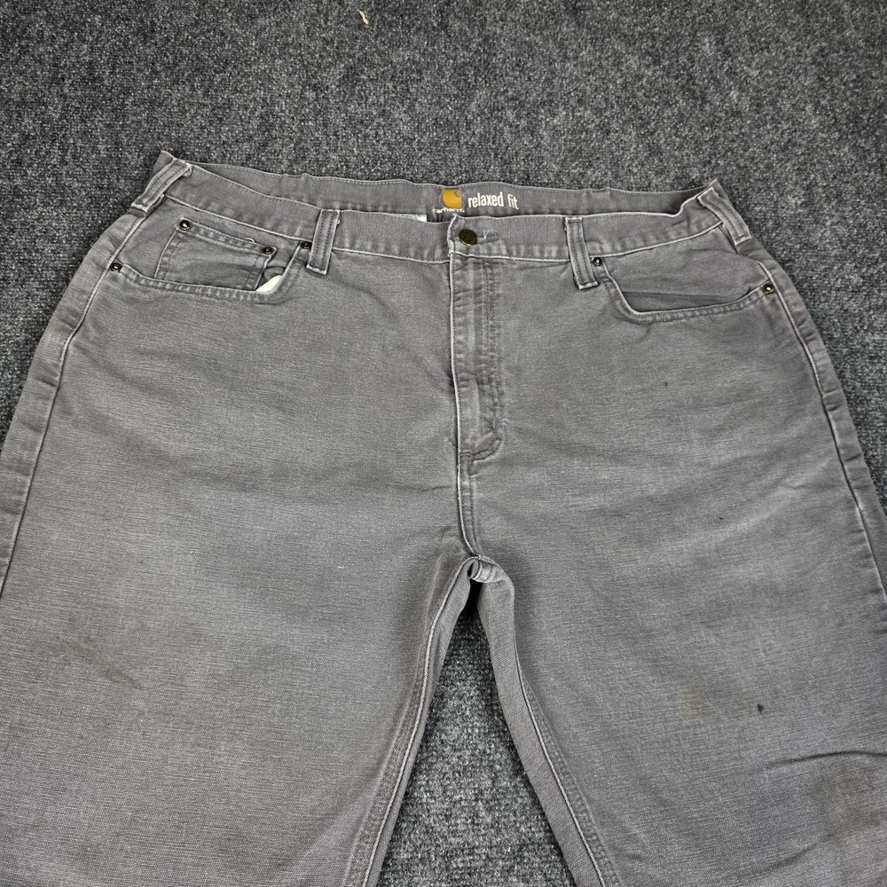 Carhartt Pants Mens 40x30 Relaxed Fit Canvas Work 100095-039 Gray Gravel‎ - Picture 7 of 14
